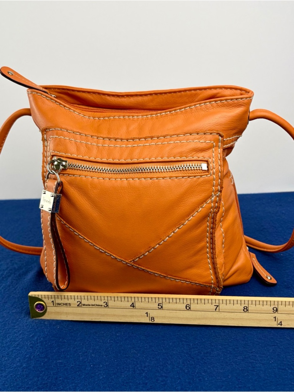 Vintage 2000s Tignanello Heritage Line vibrant Orange Y2k crossbody bag - Picture 11 of 12